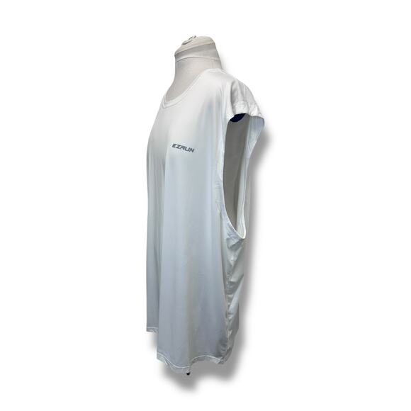 EZRUN Mens Big & Tall Sleeveless Performance Muscle Tank, White, size 5XLT - Picture 3 of 13